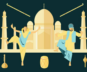 Indian Folk Dance Vector