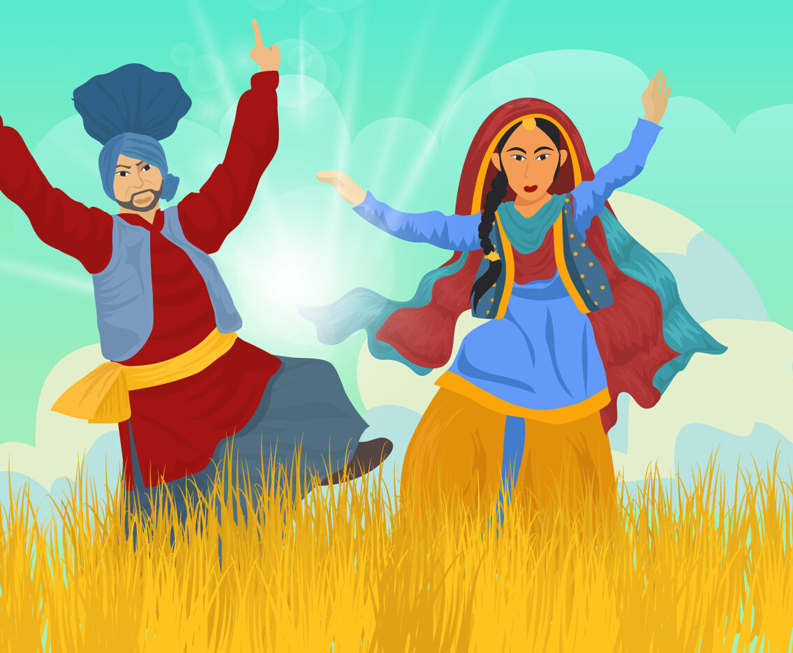 Woman and Man Dance Of Farming Celebrate