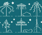 Maypole Outline Vector