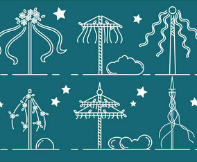 Maypole Outline Vector