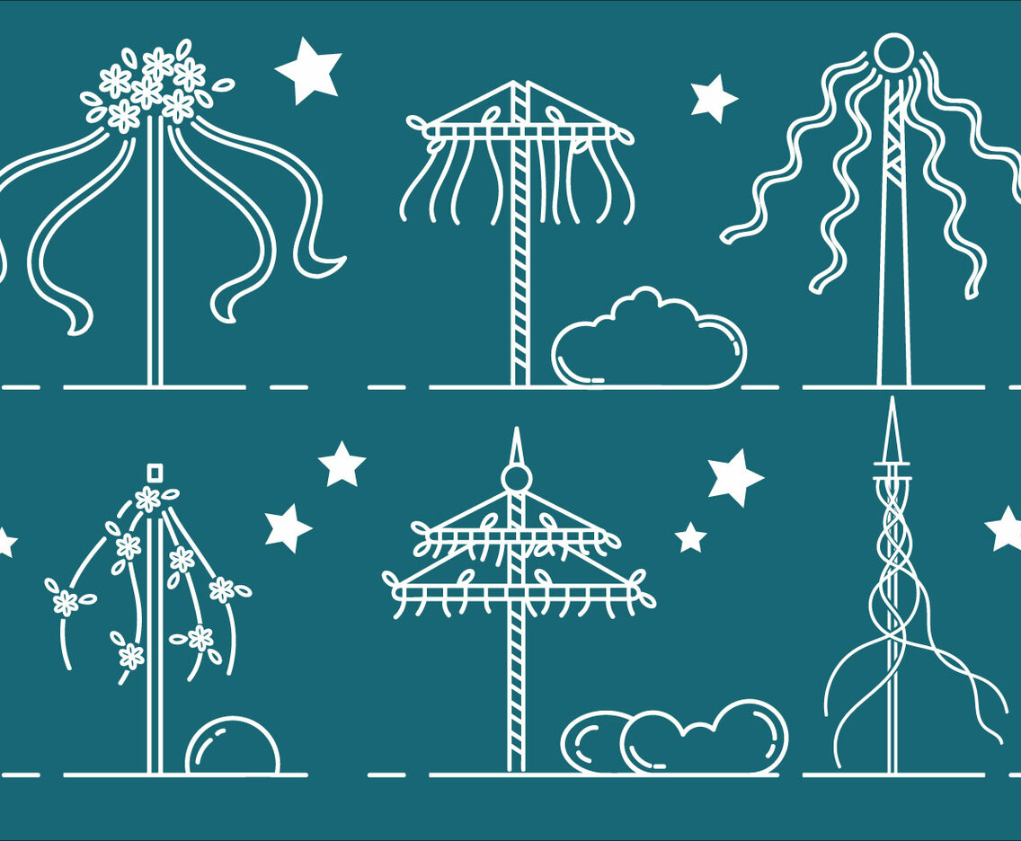 Maypole Outline Vector