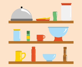 Modern Bright Kitchen Ware Vectors