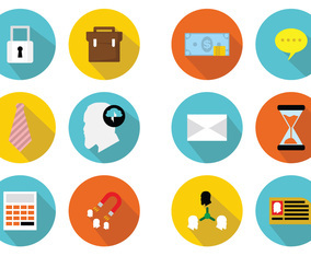 Colorful Flat Business Icons
