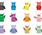 Cute Owl Character Vectors