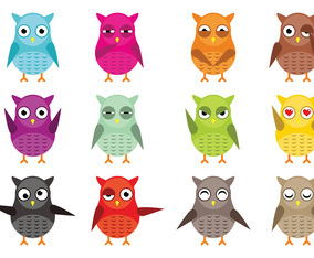 Owl Vector Character Vector Pack