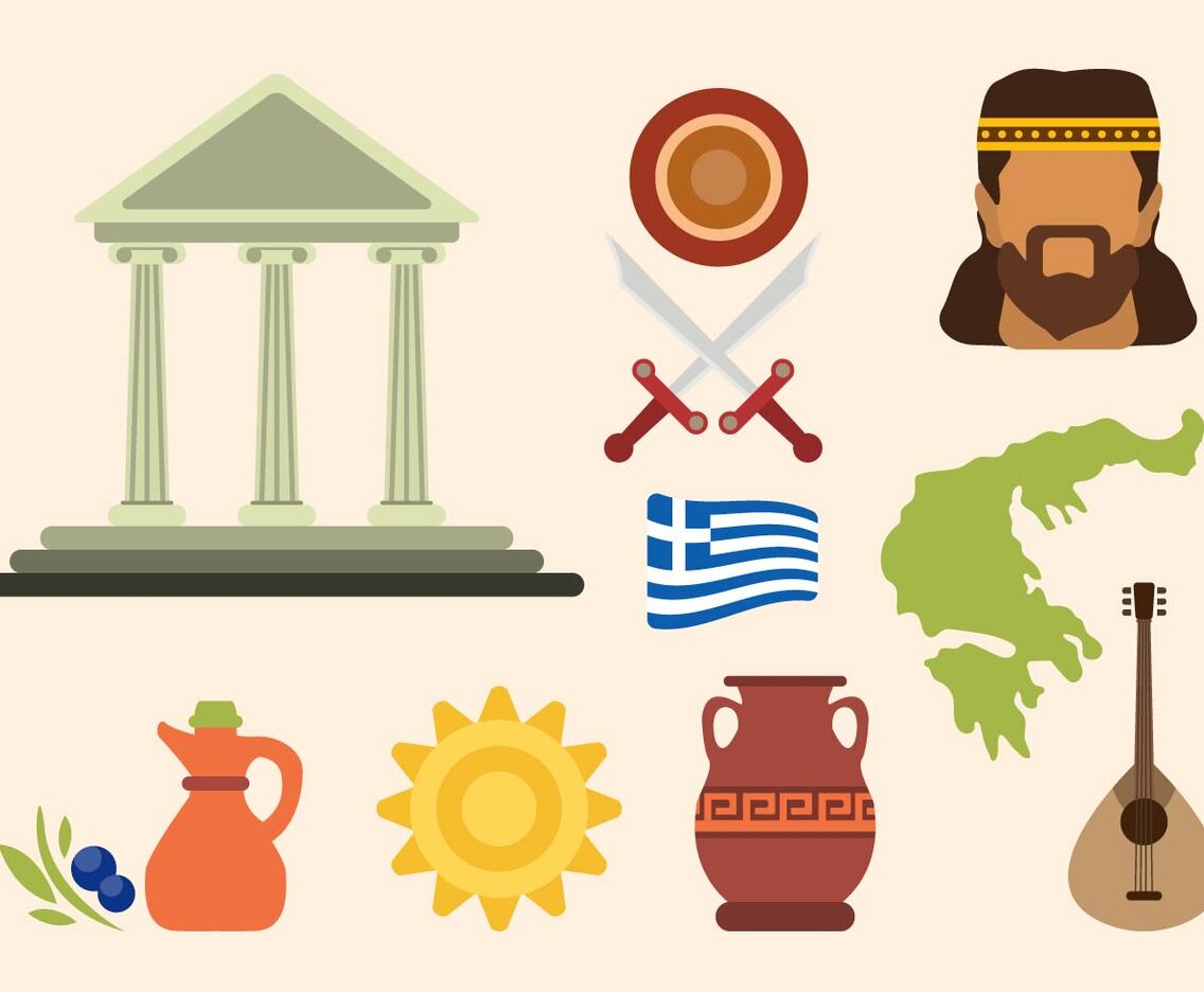 Flat Greece Vectors