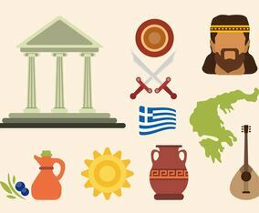Flat Greece Vectors