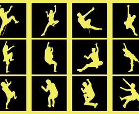 Vector Rock Climber Silhouettes