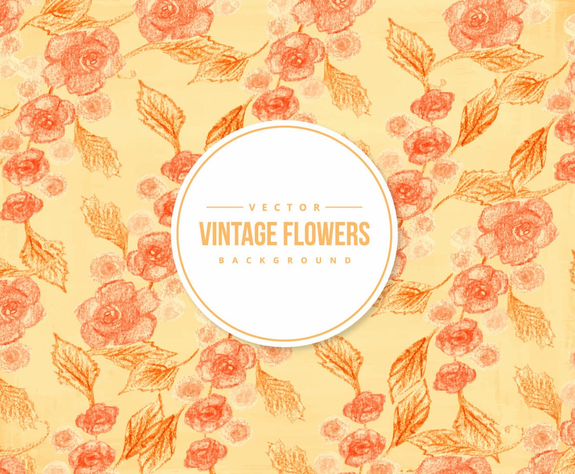 Vintage Orange Flower Background