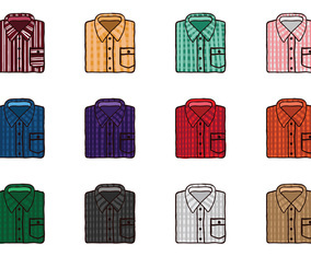 Folded Flannel Shirt Vectors