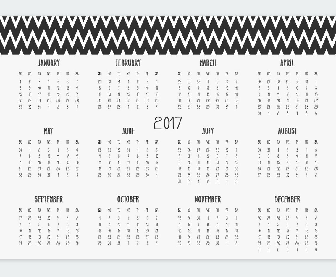 Decorative 2017 Calendar