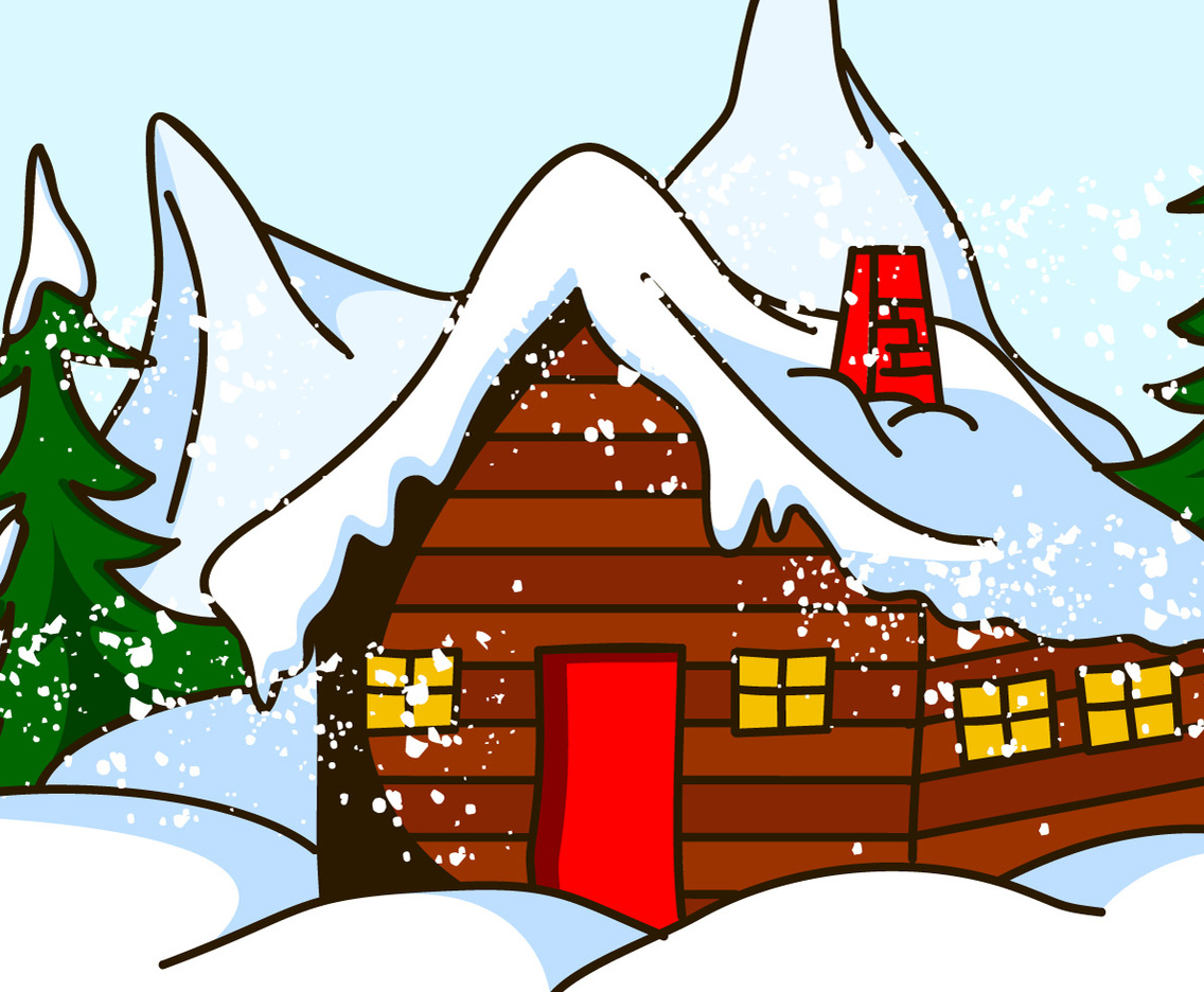 Chalet House in Snow Vector