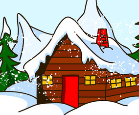 Chalet House in Snow Vector