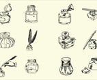 Sketchy Hand Drawn Ink Jar Vectors