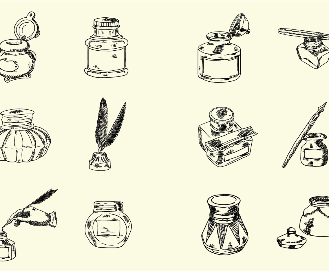 Sketchy Hand Drawn Ink Jar Vectors