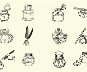 Sketchy Hand Drawn Ink Jar Vectors