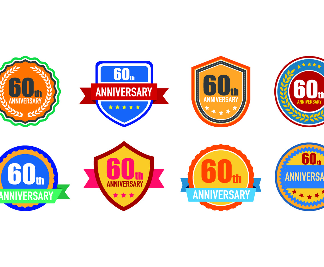 Set Of 60th Badges
