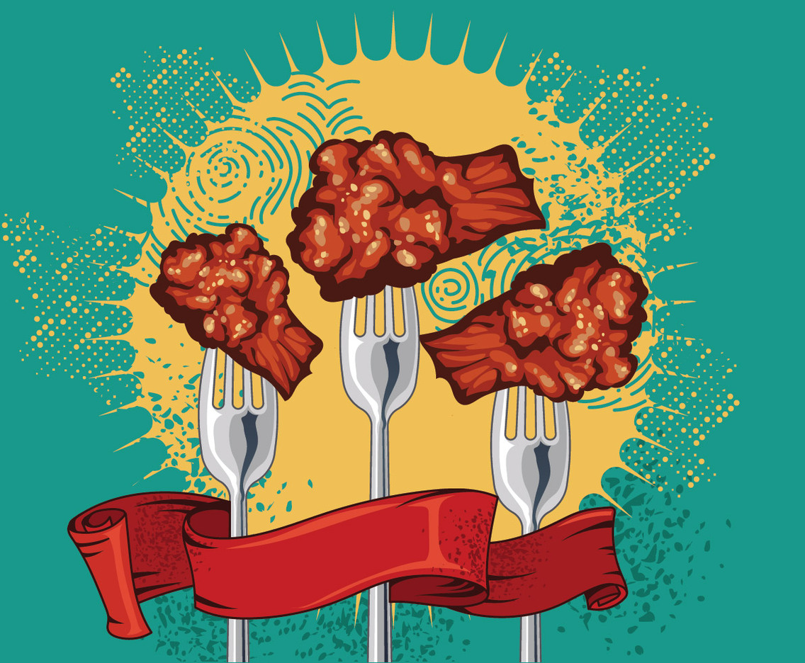 Buffalo Wings  Forks Vector