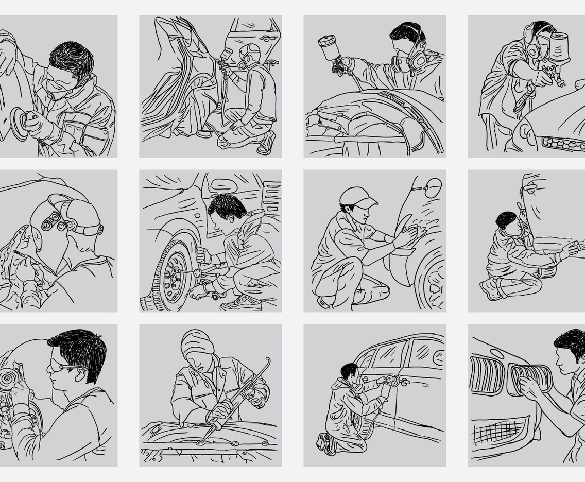 Hand Drawn Body Repairs Icon