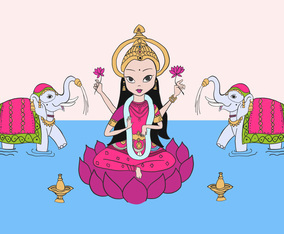 Lakshmi  Elephants Free Vector