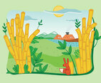 Bamboo Landscape Vector