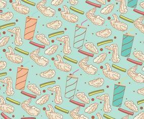 Buffalo Wings Pattern Vector