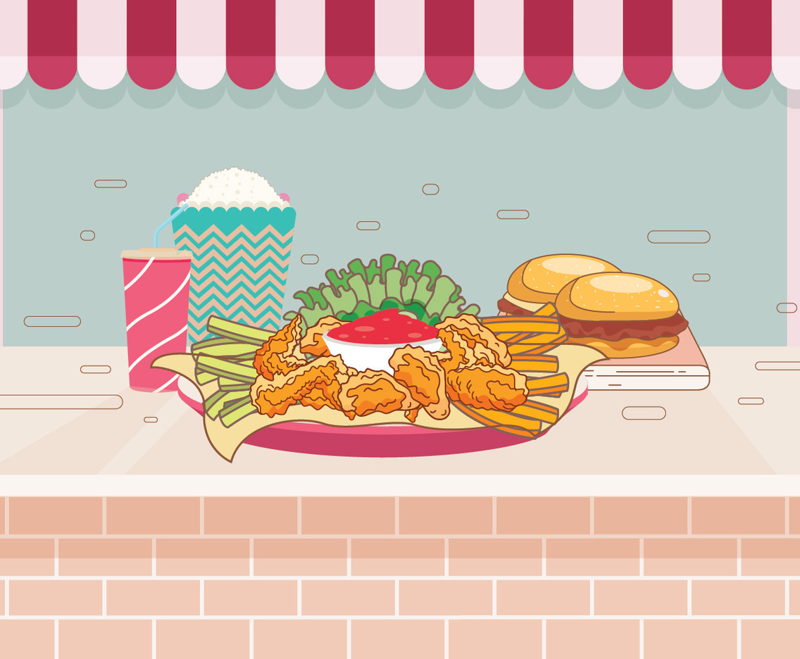 Buffalo Wings at the Table Vector