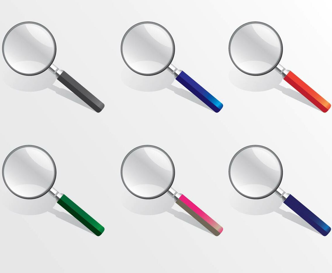 Lupa Vector Realistic Different Colour