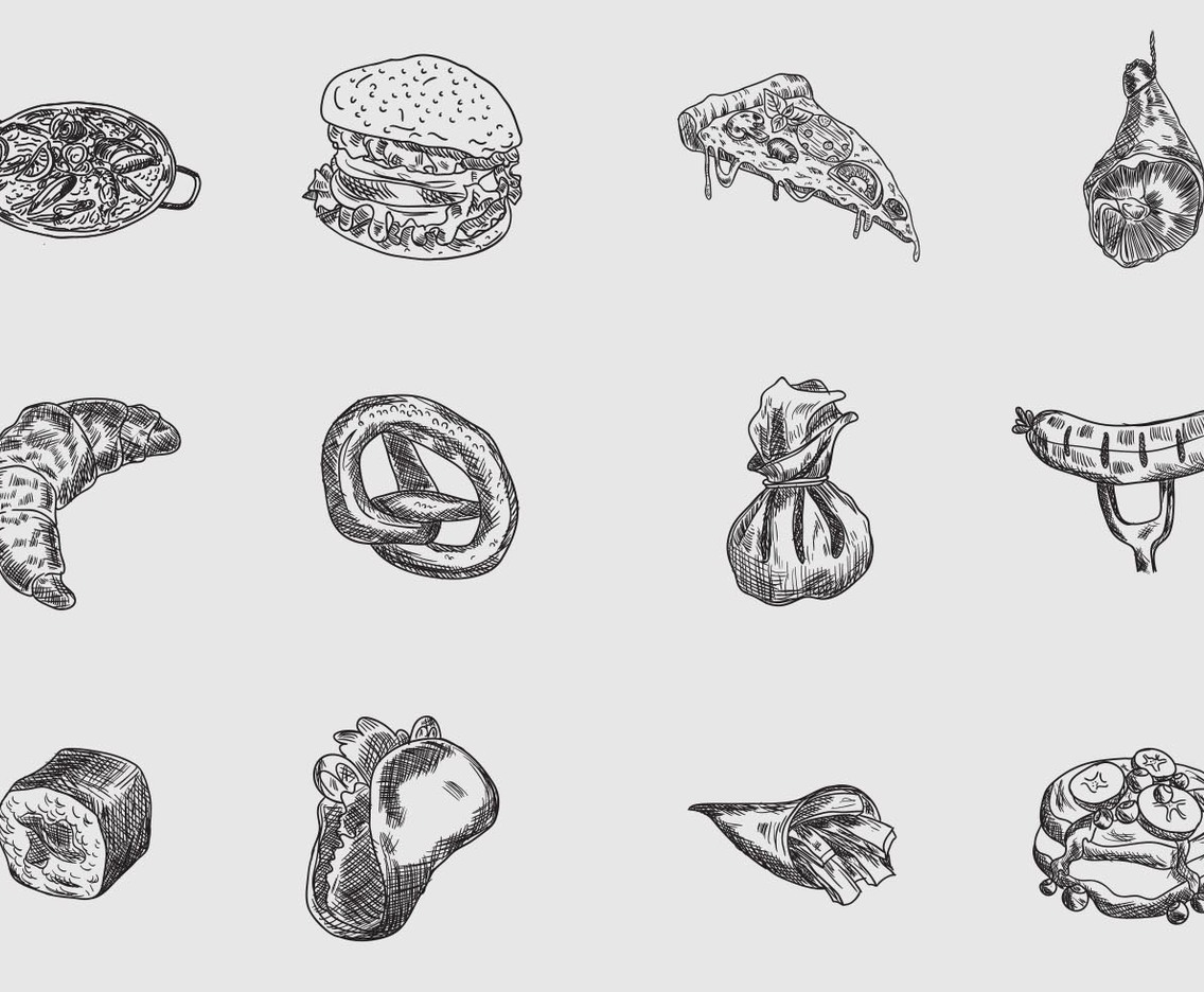 Vector Handdrawn of Food