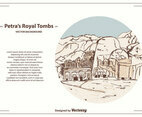 Petra’s Royal Tombs Vector Background