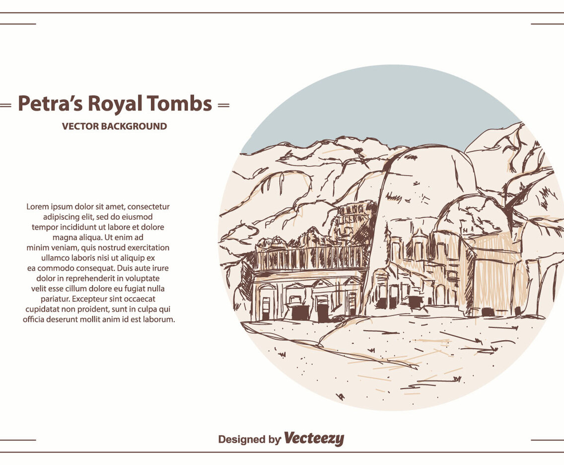 Petra’s Royal Tombs Vector Background