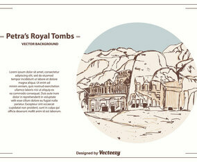 Petra’s Royal Tombs Vector Background