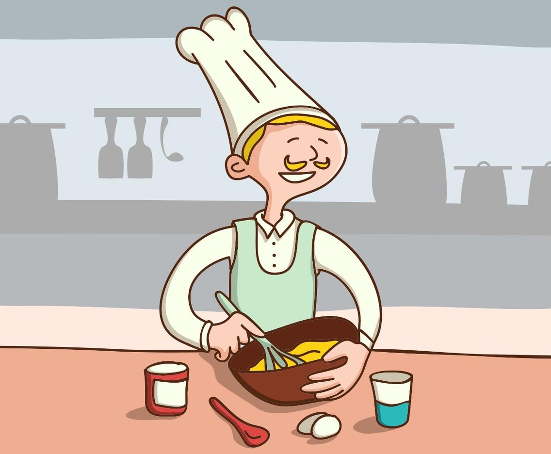 Chef Make Cake On The Kitchen