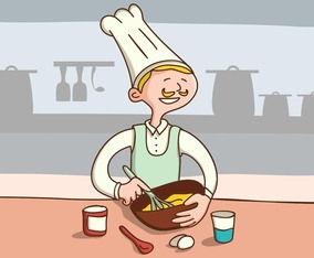 Chef Make Cake On The Kitchen