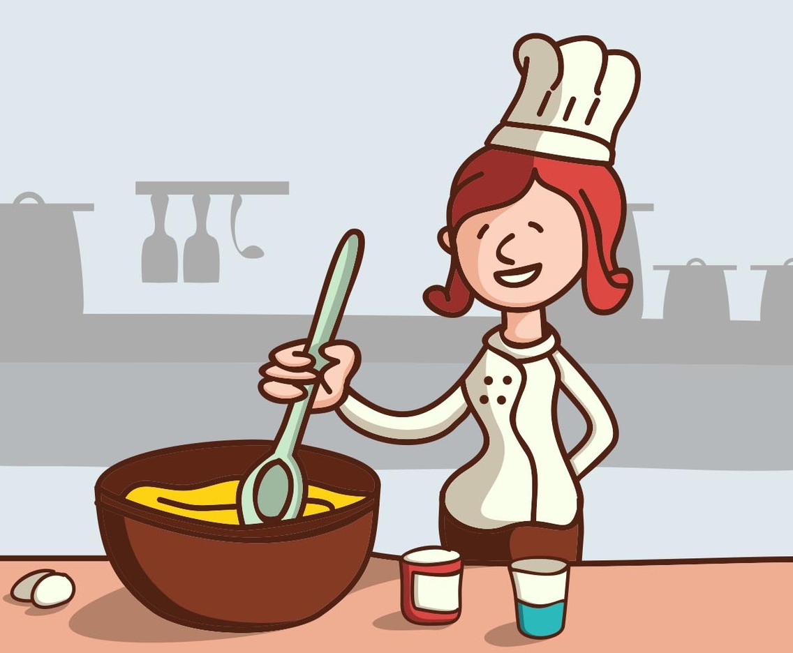 Chef Mixing Some Cake