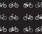 Silhouette Of Various Kinds Of Bicycle