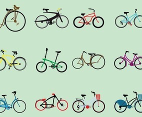Set Of Various Kinds Of Bicycle
