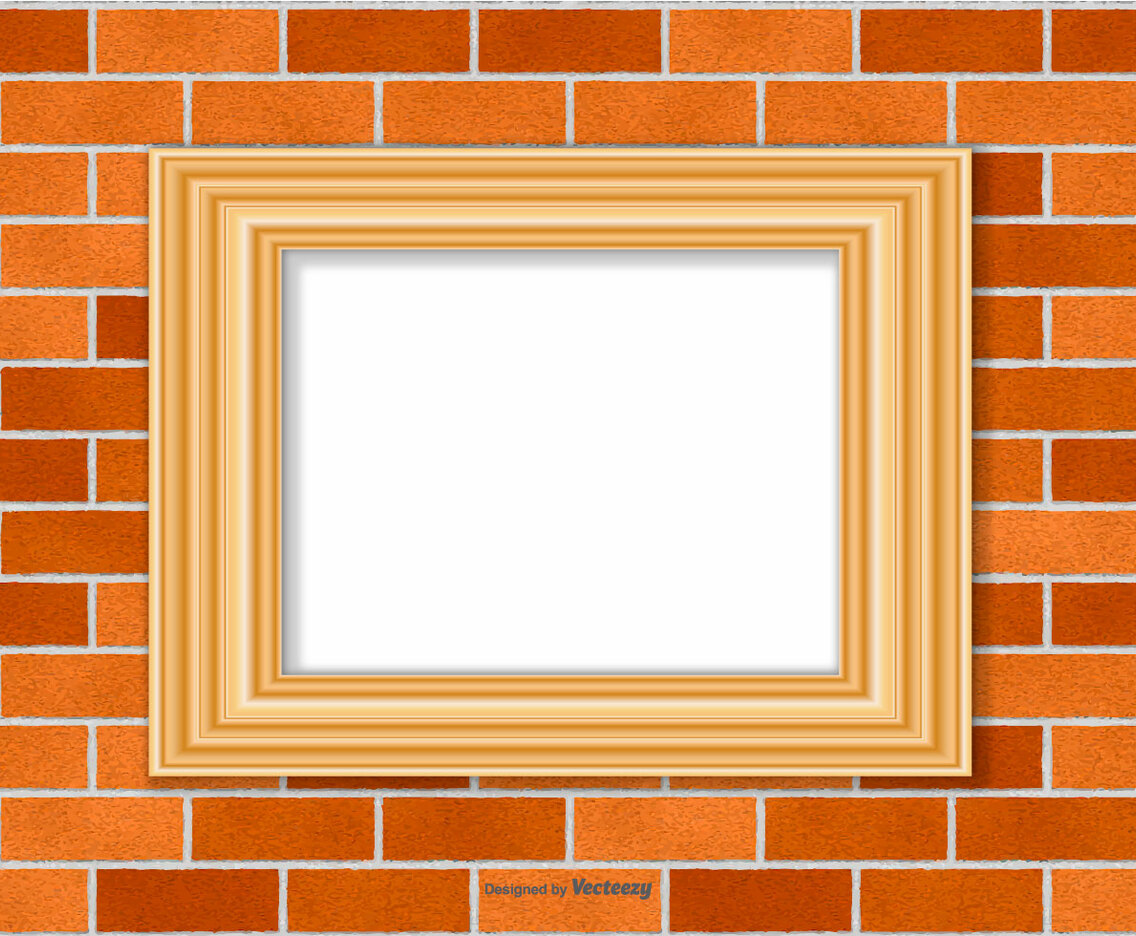 Frame on Brick Wall Background