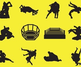 Silhouette Of Wrestling