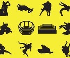 Silhouette Of Wrestling