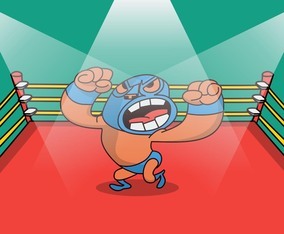 Wrestling Champion Illustration