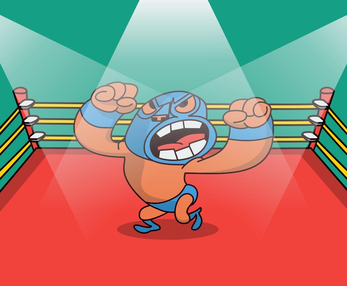 Wrestling Champion Illustration