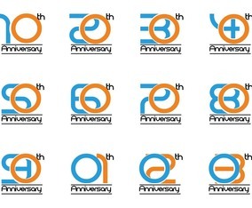 Vector Set Of Anniversary Number