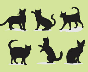 Cat Siluetas Vector Illustration