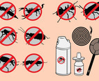 Pest and insect control icons set