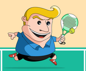 Squatty Tennis Player Vector