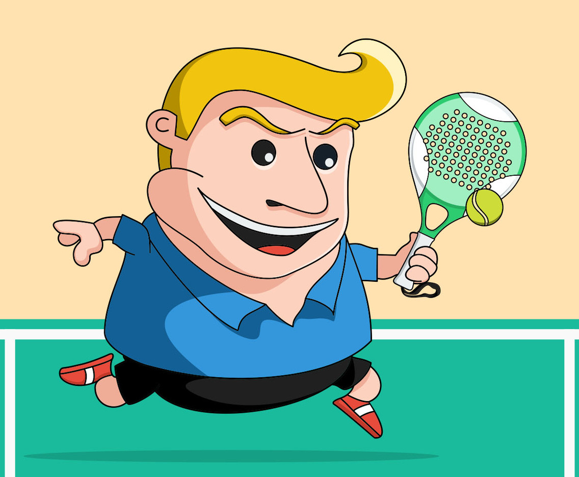 Squatty Tennis Player Vector