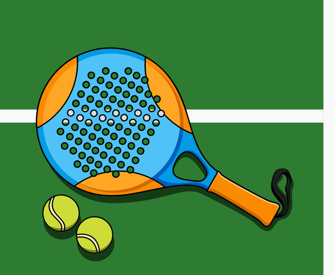 Illustration Of Padel Racket And Ball