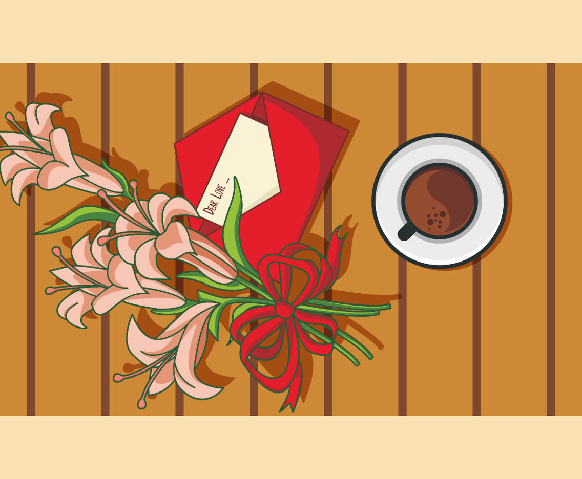 Illustration Of Easter Lily On The Table