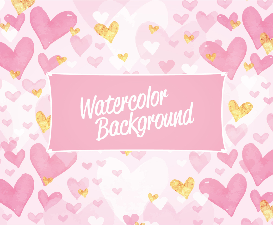Vector Valentine's Day Watercolor Pattern